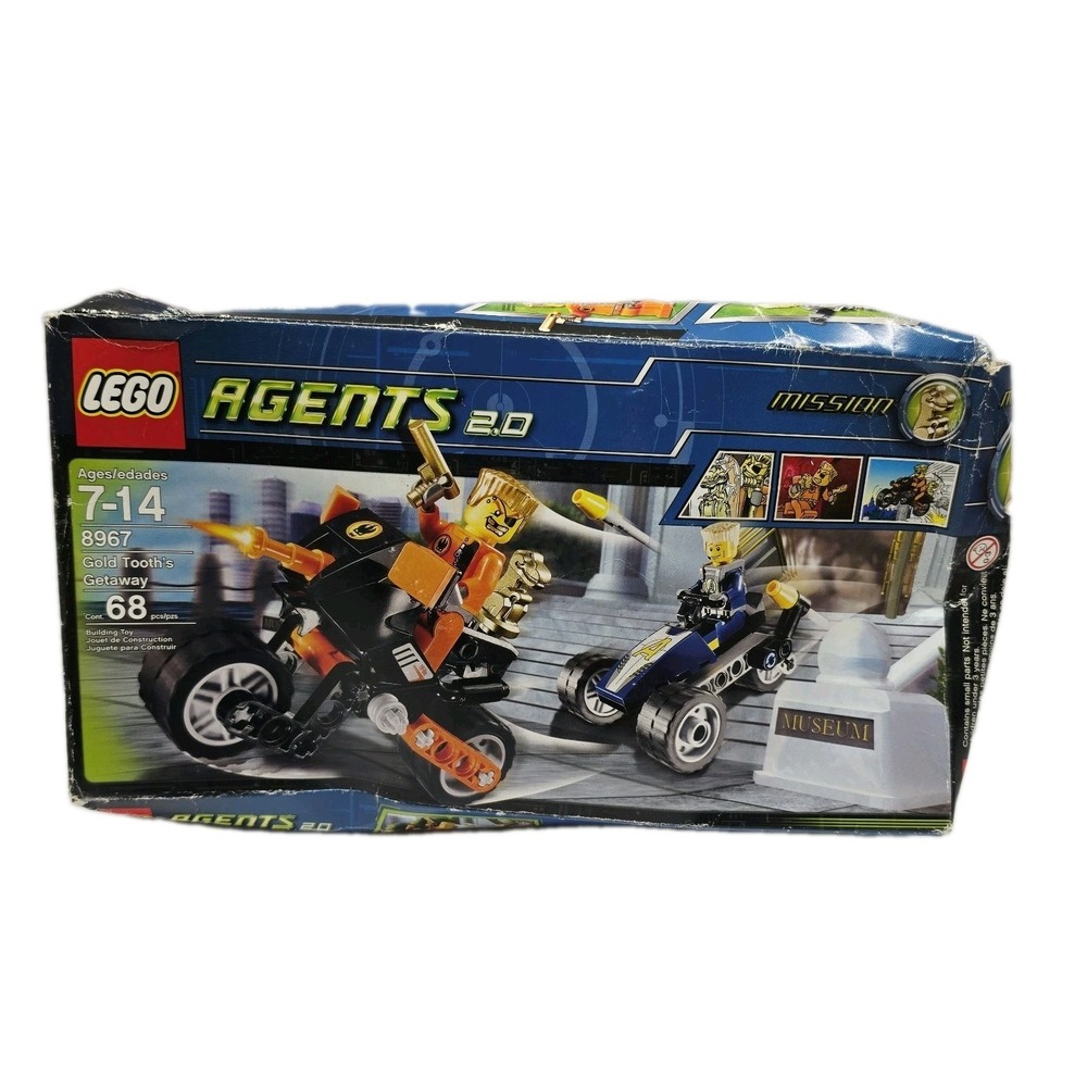 Lego 8967 Agents 2.0 Gold's Tooth Getaway Retired NEW Damaged Box - Picture 1 of 10